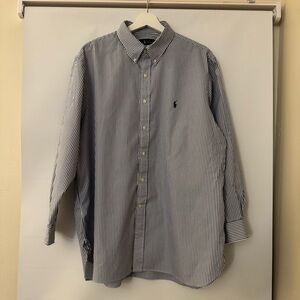 Polo Ralph Lauren White & Blue Striped Shirt – 17 1/2, 32/33